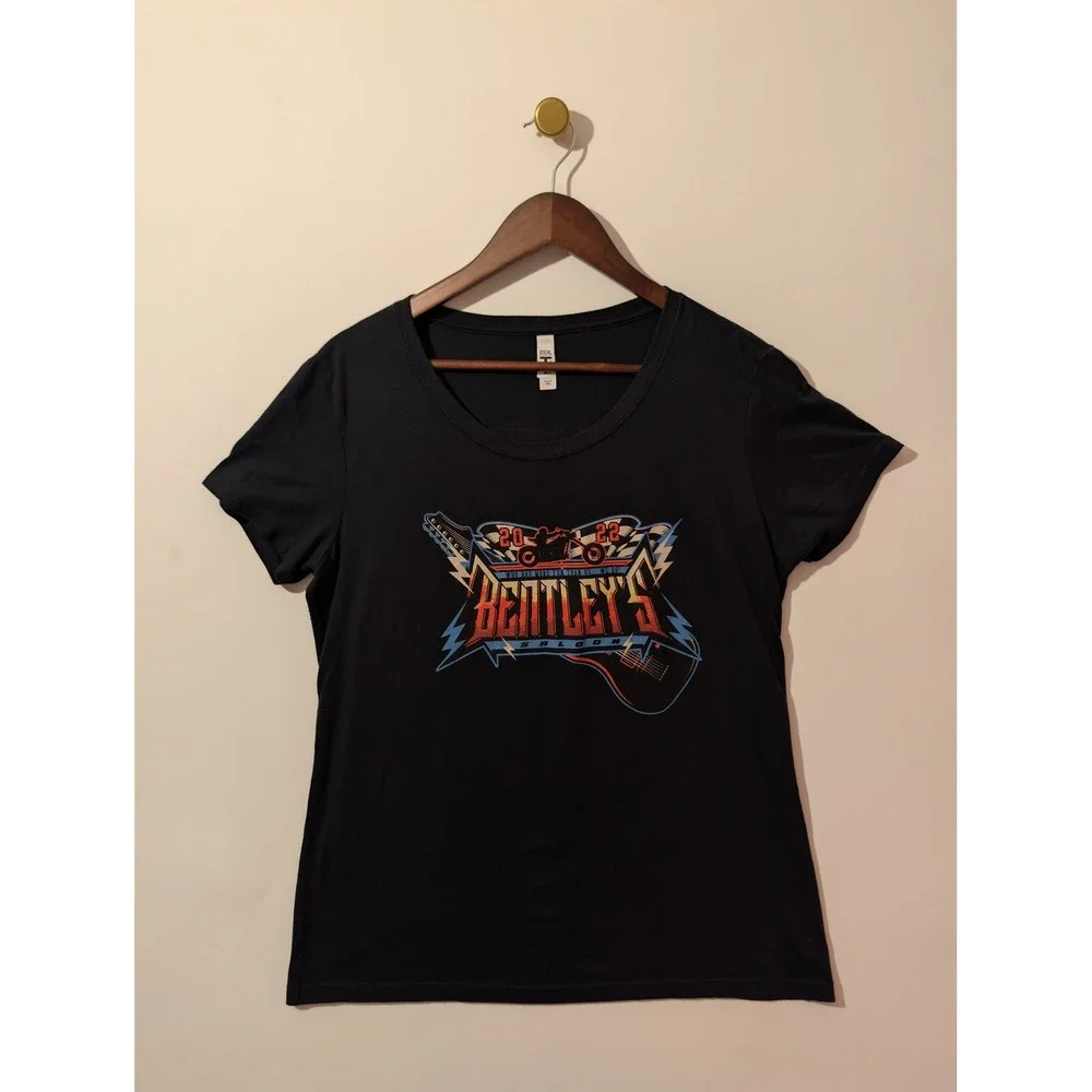 Bentley's Saloon T-Shirt Womens XXL Black Excellent 2022 Tribute Bands Graphic